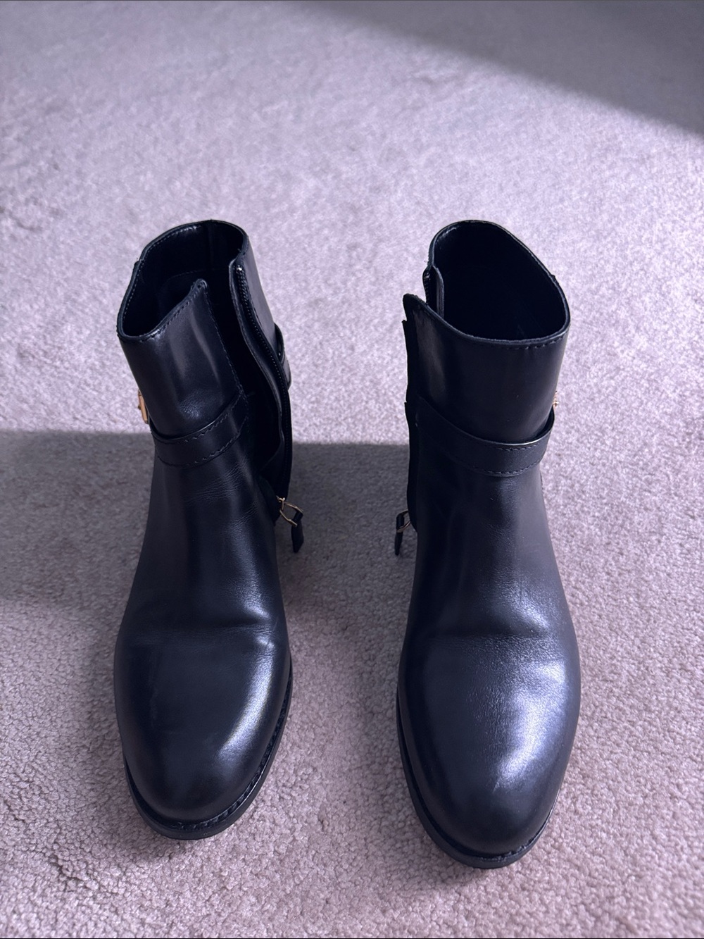 Ralph Lauren Black Leather Women's Ankle Boots